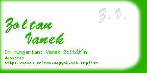 zoltan vanek business card